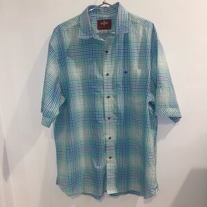 Russell Simmons Argyle Culture Button Down Short Sleeve Shirt, sz 2XL